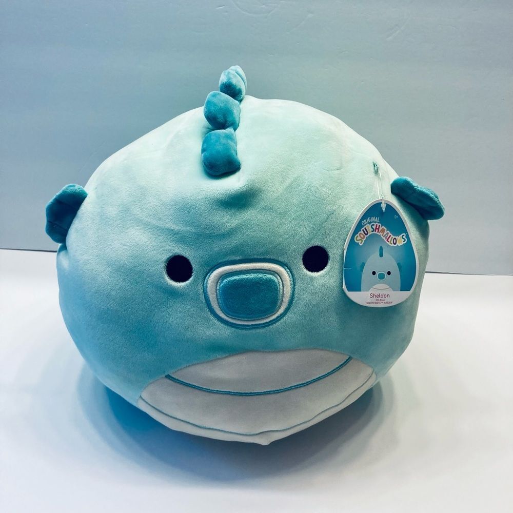 Squishmallow 12" Sheldon‎ Seahorse Teal Soft Plush NWT KellyToy  S12-#346